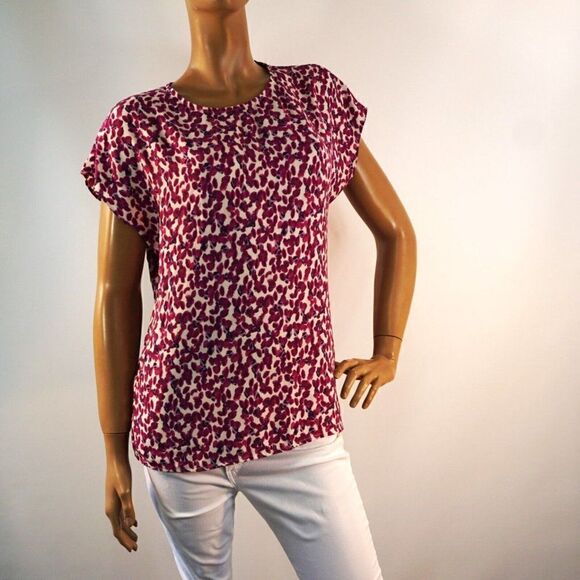 Halogen Sleeveless Top Women Size Medium Pink Purple Print - Picture 5 of 10